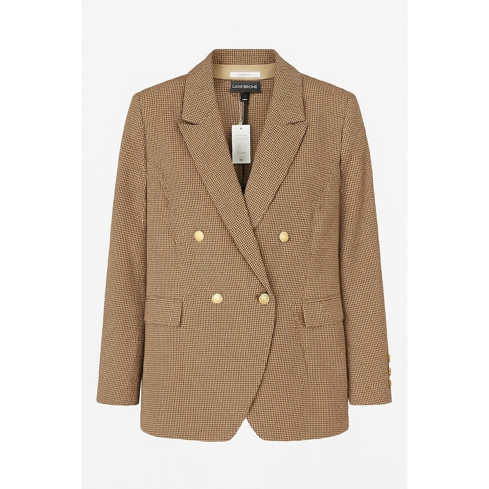 Lane Bryant The Bryant Blazer Houndstooth Double Breasted Gold Button  Size‎ 2